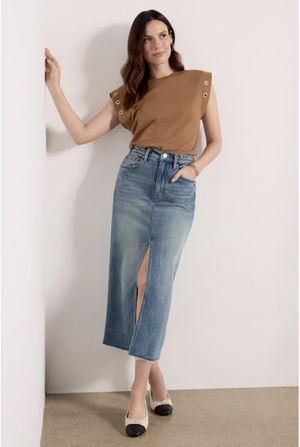 ★CRANK★DENIM CHECK SKIRT_NV★正規品/韓国直送料込/人気 Jen Denim Skirt -Empowering Wash — Yellow BoutiqueNew